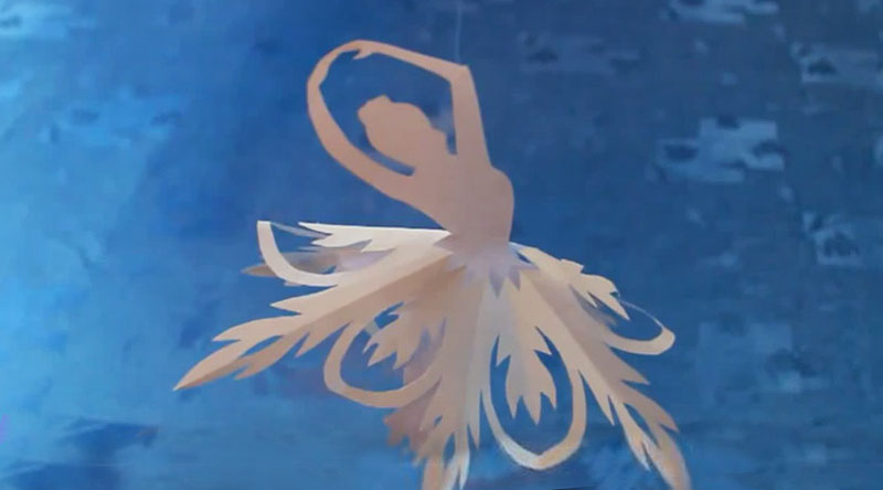 Снежинка-балерина своими руками из бумаги