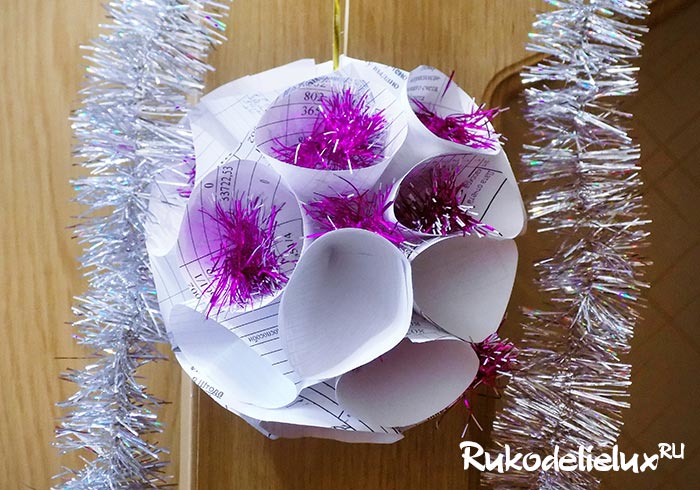  Как сделать большой бумажный шар для декора