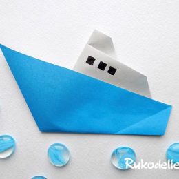 Аппликация кораблик из бумаги — 3 варианта