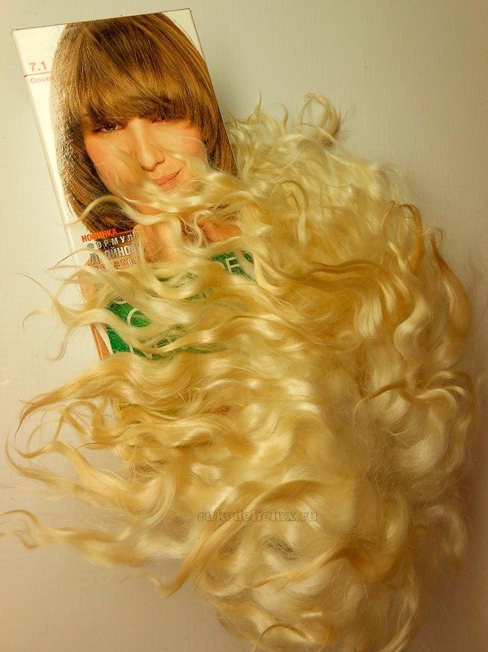 Волосы для куклы из козьей шерсти — как изменить цвет