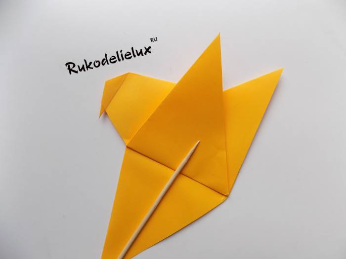 птичка с крыльями бумажная оригами