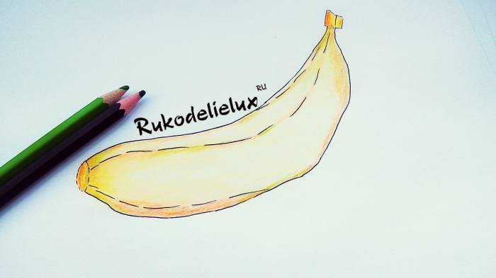 цветные линии для насятощего рисунка банана карандашами