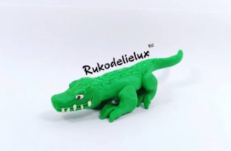 лепим из пластилина зеленого крокодила для детей