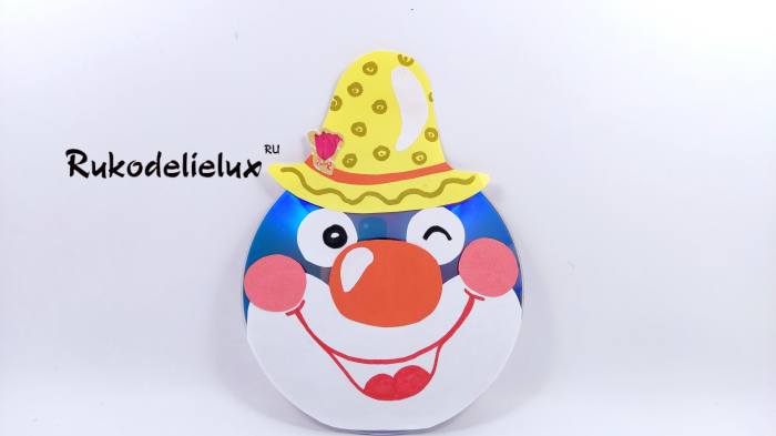 оформление диска для клоуна с шапочкой