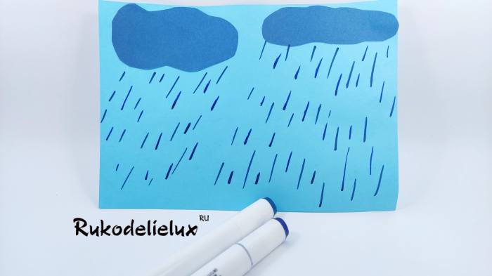 дождь на цветные зонтики фото 3 аппликация