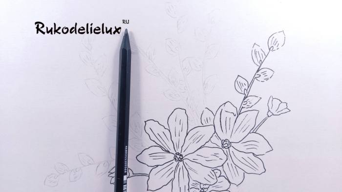 5 фото рисунка карандашом вербы с цветами