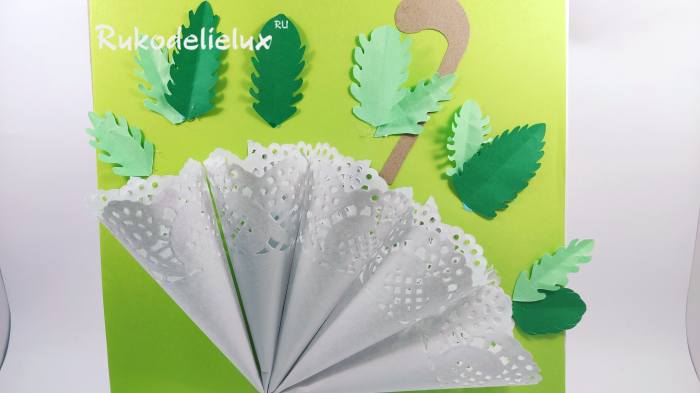 аппликация с листьями фото 9 зонтик с цветами