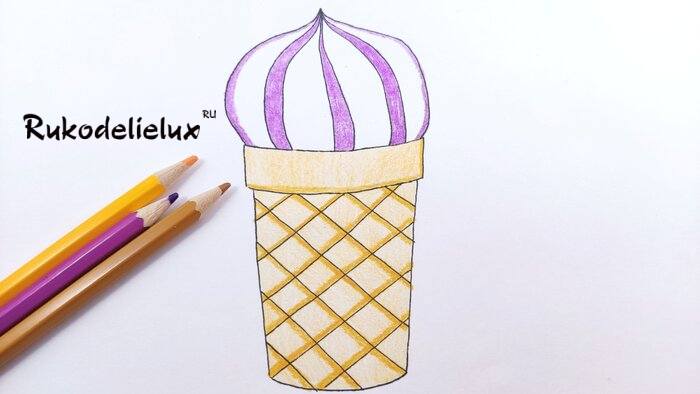 мороженое в стаканчике карандашами