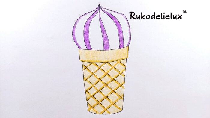 готовый рисунок мороженое в стаканчике карандашами