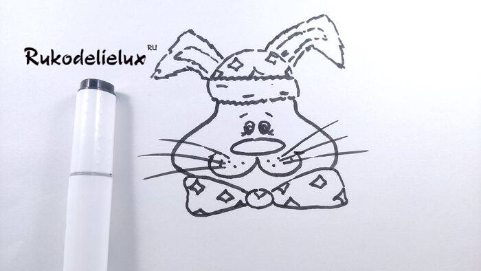 5 фото кролик зимний рисунок фломастерами