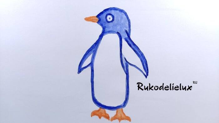 как нарисовать пингвина красками фото 24