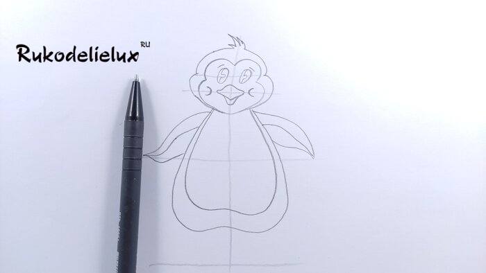 как нарисовать пингвина простым карандашом фото 6