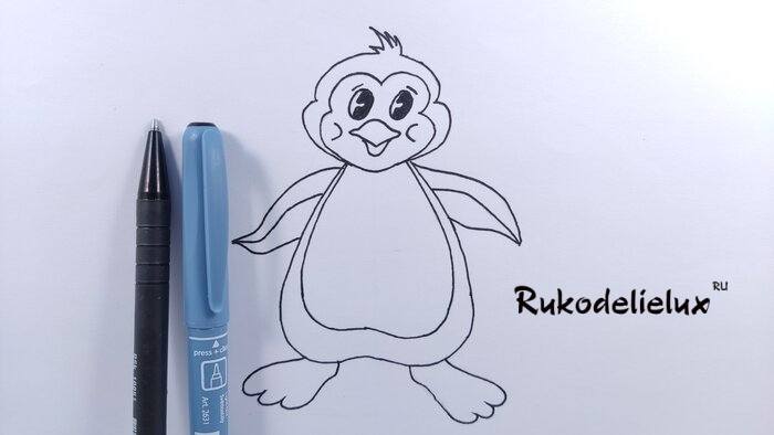 как нарисовать пингвина простым карандашом фото 8