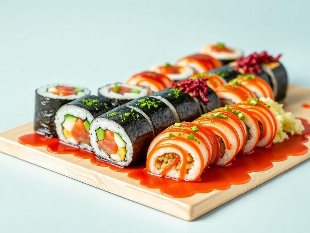 sushi and rollsфото