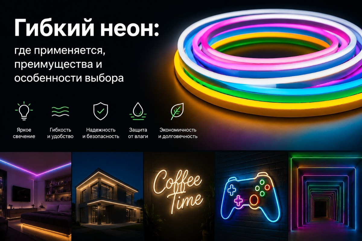 Гибкий неон для декоративной подсветки